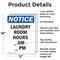 Signmission Laundry Room Hours _ Am - _ Pm, 12 in W x Rectangle, Aluminum OS-2PACK-NS-A-1218-V-13978 - alternate 2